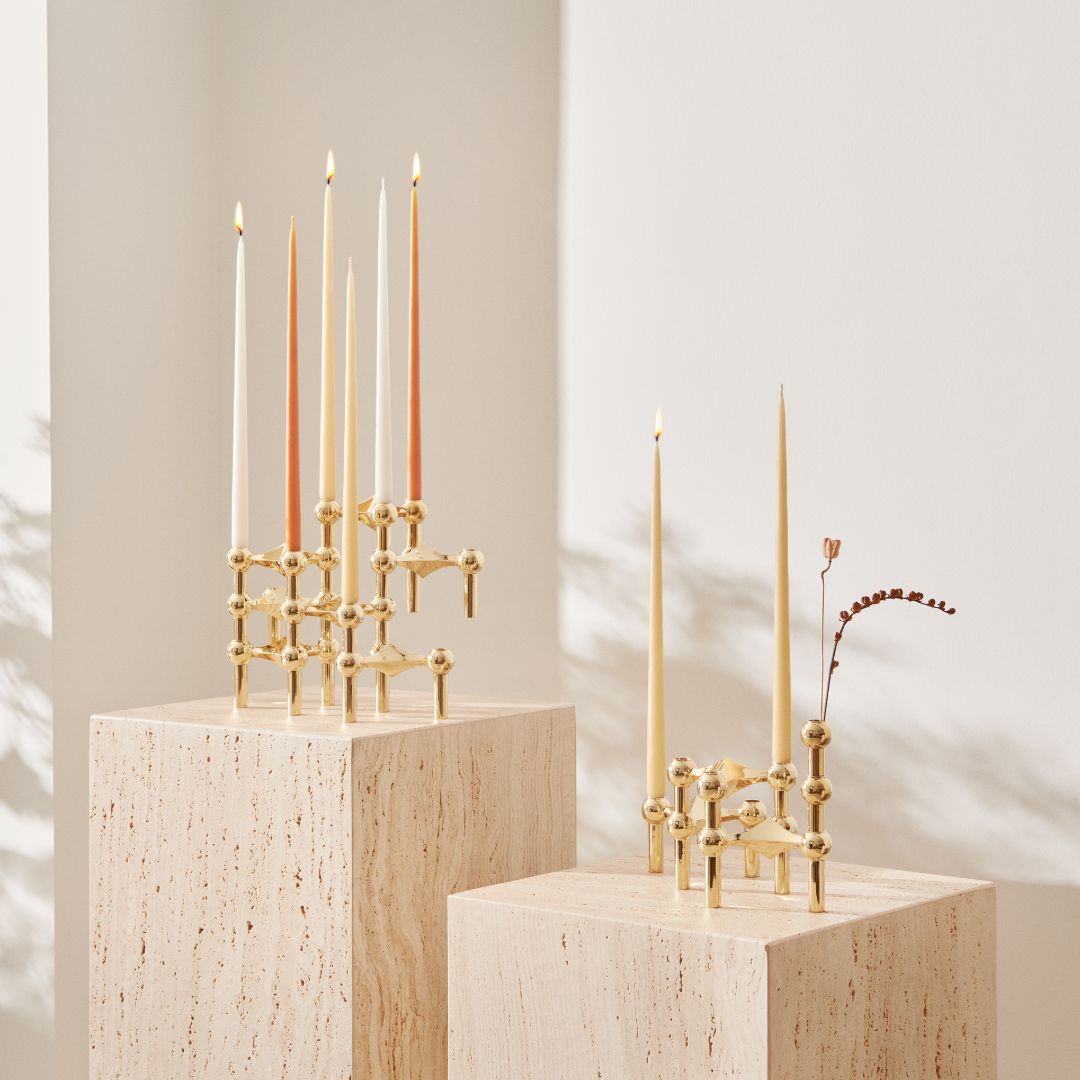 STOFF Nagel Candle Holder, Brass
